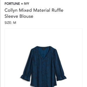 Fortune & Ivy Ruffle Sleeve Blouse